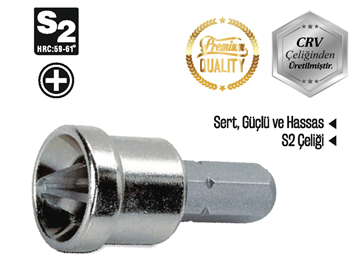 TYSON ŞAPKALI STOPLU BİTS PH2 x 25 mm