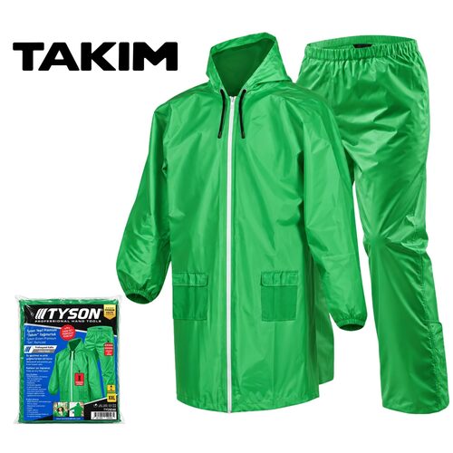 TYSON PREMİUM TAKIM YAĞMURLUK YEŞİL (FERMUARLI) TYS9046
