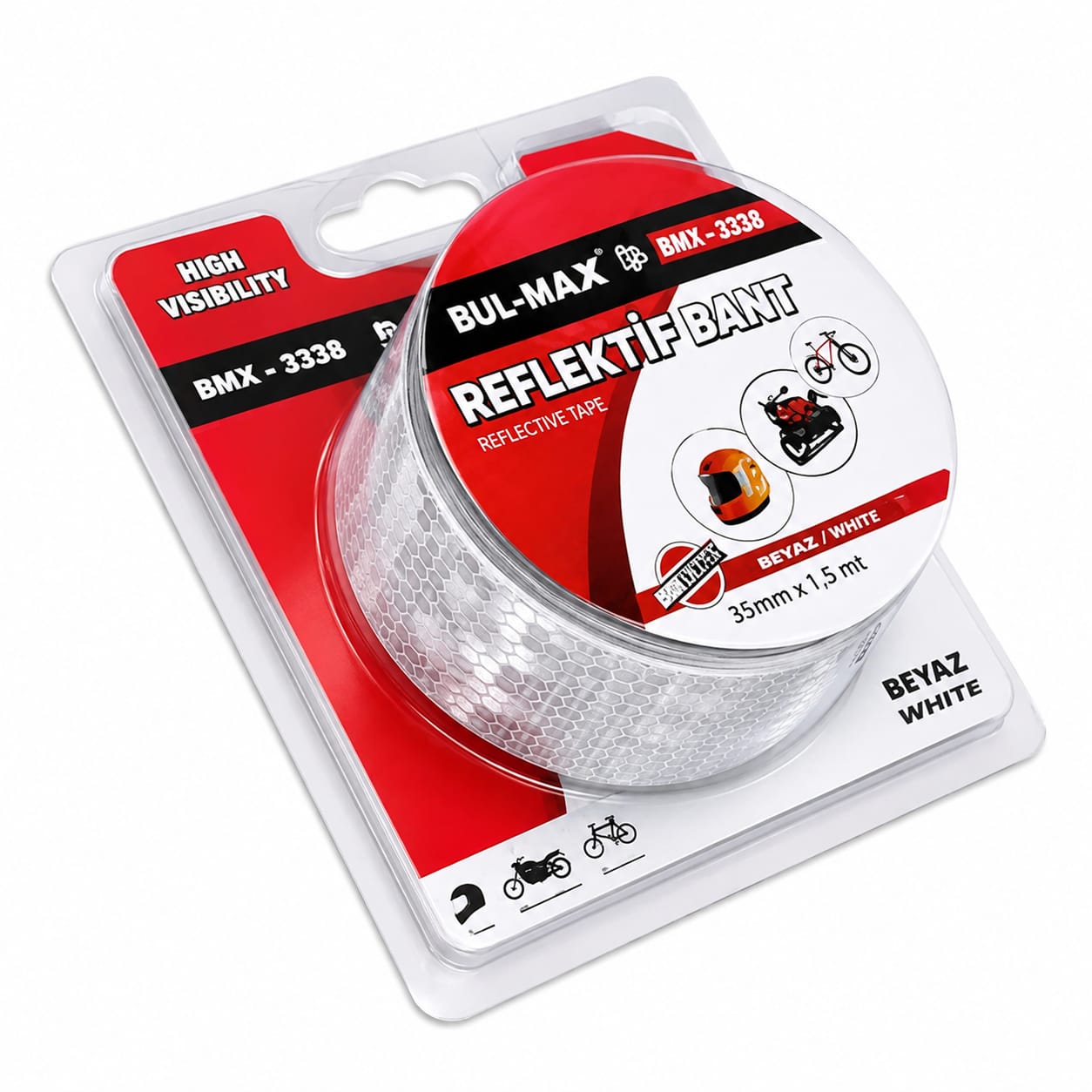 BULMAX REFLEKTİF BANDI 35 mm 1.5 mt BEYAZ