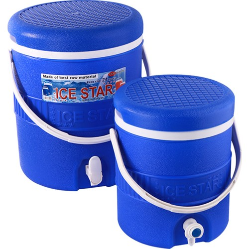 PLASTİK MAVİ TERMOS İKİLİ TAKIM 14+6 lt