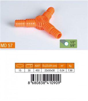 MEDALYAN NORMAL 3LÜ HORTUM EKİ 1/2-5/8 MD57