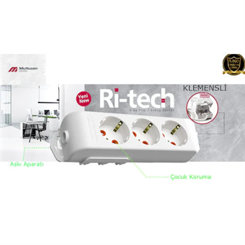 MUTLUSAN Rİ-TECH 4'lü KLEMENS GRUP PRİZ