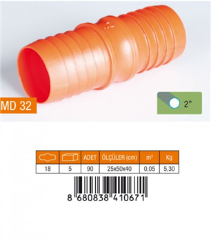 MEDALYAN 2'' NORMAL HORTUM EKİ MD32