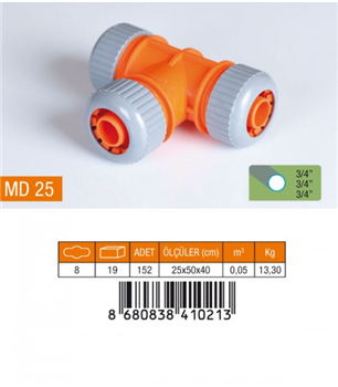 MEDALYAN 3/4'' LÜX TE HORTUM EKİ MD25