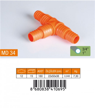 MEDALYAN 3/4 - 1'' NORMAL TE HORTUM EKİ MD34